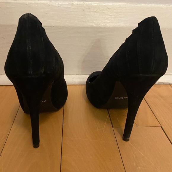 Black suede Aldo heels size 37 - Picture 4 of 8